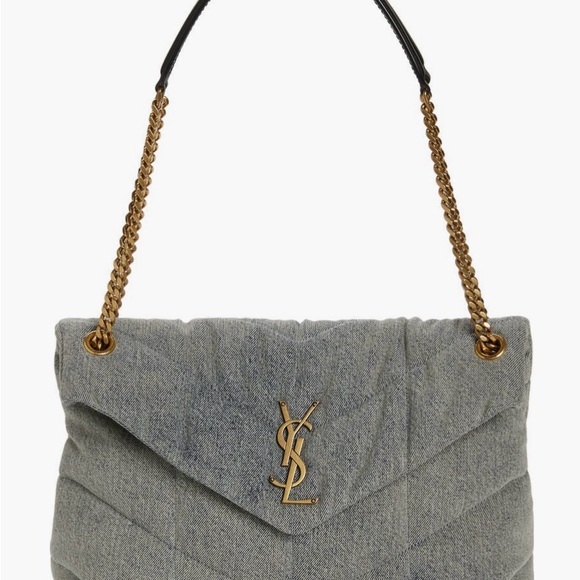 Yves Saint Laurent Gray Quilted Shoulder Bag - Picture 1 of 6